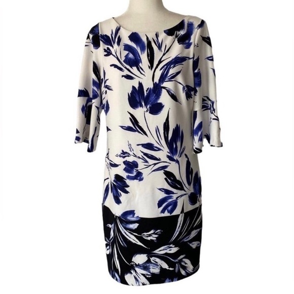 Vince Camuto Blue & White Floral Dress - Picture 1 of 5